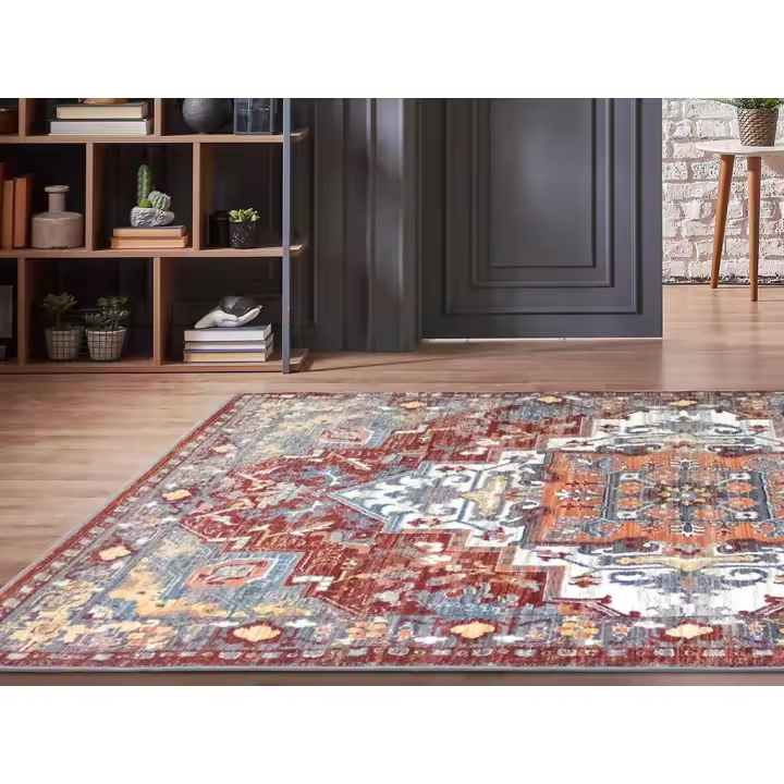 Vente-unique - Alfombra oriental KALYAN - 200 x 290 cm - Rojo y azul - 1