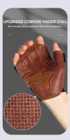 Guantes De Levantamiento De Peso Para Hombre Y Mujer Con Ventilación De Cuero Genuino Protección De Mano Para Gimnasio Ejercicios De Pesas Y Pull Ups Tallas S/M/L - details 5