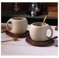 Taza De Café Cerámica Y Taza Retro Para Latte Con Tapete De Madera Y Cucharilla Taza Floral Para Té Y Café Americano - details 14
