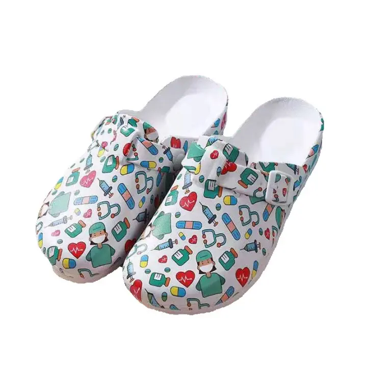 Zapatillas Médicas Antideslizantes EVA Para Mujer Zapatos De Laboratorio Doctor Clogs Zapatillas De Trabajo Casual Playa Sandalias Planas Con Plataforma Para Enfermera - 1