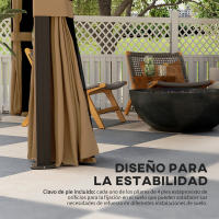 Outsunny Cenador para Jardín 3x3,6 m Pérgola de Jardín Gazebo con Doble Techo 4 Paredes Laterales 4 Mosquiteras Anti-UV y Marco de Aluminio Carpa para Exterior Terraza Patio Café - details 2