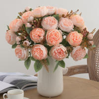 1 Pieza De Flores Artificiales Peonia De Seda Para Decoración Casa Boda Fiesta Faux Bouquet Arreglo De Plástico - details 11