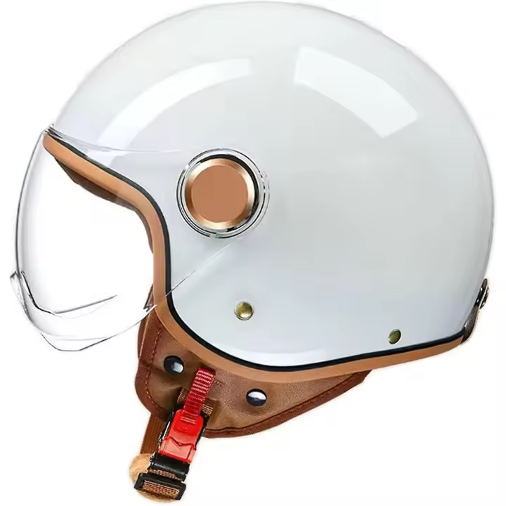 Retro Motorcycle Helmet Men Women, Vintage Motorcycle Jet Helmet, Half Helmets With Visor, Flip Helmets Dot/ece Approval, Open Helmet, Chopper Helmet, - 1