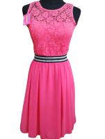 VESTIDO ROSA FUSIA CON ENCAJE   ROPA MUJER MARCA GENERICA - details 0