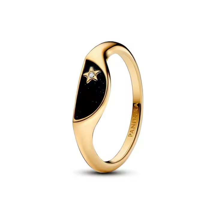 163325C01 - Anillo Pandora ME con un recubrimiento en oro de 14k Mitad Sello Esmaltado​ Pandora 163325C01  Silver PANDORA - 1