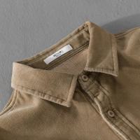 Camisa De Algodón De Corduroy Para Hombres Diseñadora Italiana Calidad Superior Moda Otoño Invierno Talla Grande Cuello Cuadrado Estilo Casual - details 10