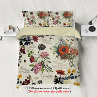 Juego De Cama Retro Con Patrón Floral 3 Piezas Adecuado Para Dormitorio De Mujer Queen King Twin Cama Funda De Edredón Y 2 Fundas De Cojín Material Poliéster 100% - details 3