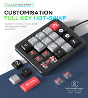 Teclado Numérico Mecánico Con Retroiluminación RGB Mini Numpad Portátil Teclas Numerales 19 Teclas Gaming Cableado Hot-Swap Switch - details 0