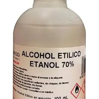 Alcohol Etilico 70% Etanol. Envase 100 mL. - 1