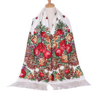 Bufanda De Lujo Para Mujer Con Floral Shawl Vintage Con Borlas Cálido Foulard Bandana Estilo Casual Tamaño Grande Para Otoño E Invierno - details 12