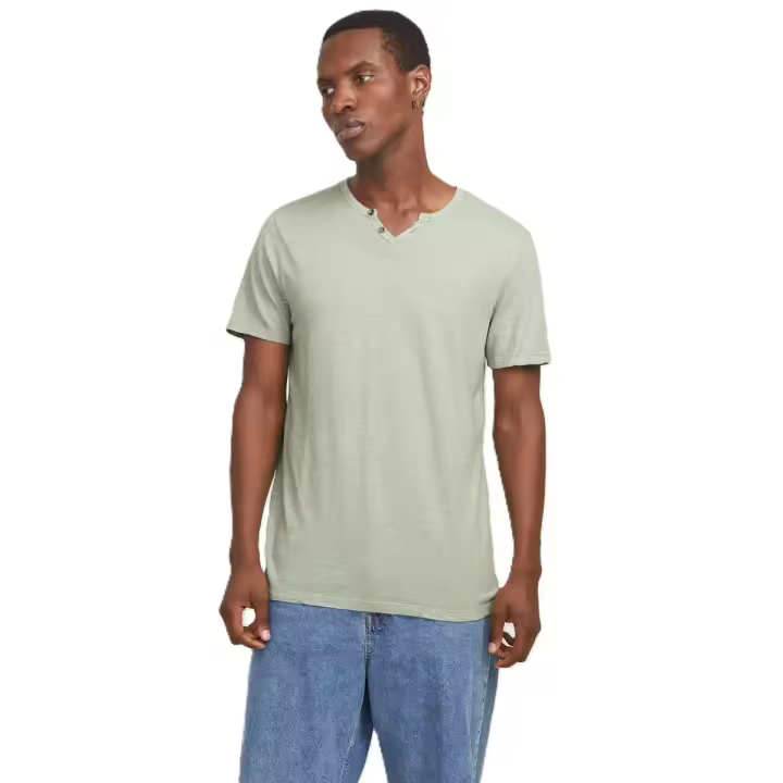 Camiseta con botones hombre Jack & Jones 12164972 manga corta color verde - 1