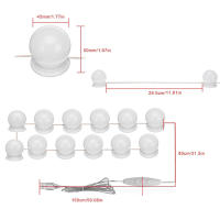 Espejo De Maquillaje Con Luces LED Bombilla USB Cargable Iluminación Dimmable Para Baño Mesa De Vestir Luz De Vanidad - details 10