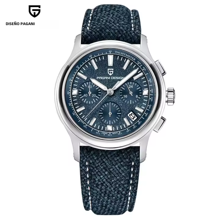 Reloj De Cuarzo Para Hombre PAGANI DESIGN 2024 Multifuncional De 40MM Con Cristal De Zafiro Y Recubrimiento AR Chronógrafo Deportivo Resistente Al Agua Y Luz - 1
