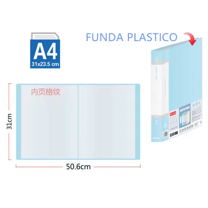 Carpetas con Fundas de Plastico A4  Carpetas con  Colores Diferentes hay de 20 30 40  60 y 80 Fundas de Plástico Extraíbles carpeta para organizar fácilmente tus documentos - 1