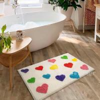 VIKAMA Alfombra De Baño Absorbente De Imitación De Cachemira Roja Decorativa Para Casa Y Hotel Antideslizante Para Toilette Y Puerta - details 14