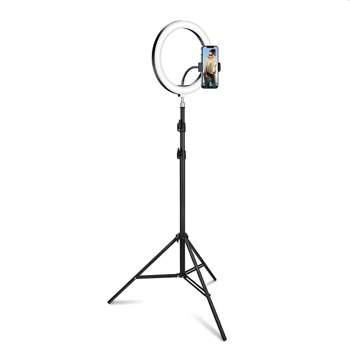 LIFA Trípode de 2.1m y aro de luz led de 3 colores de 30cm/12''  regulable ara selfie, fotografía, maquillaje, streaming Youtube, Tik Tok - 1