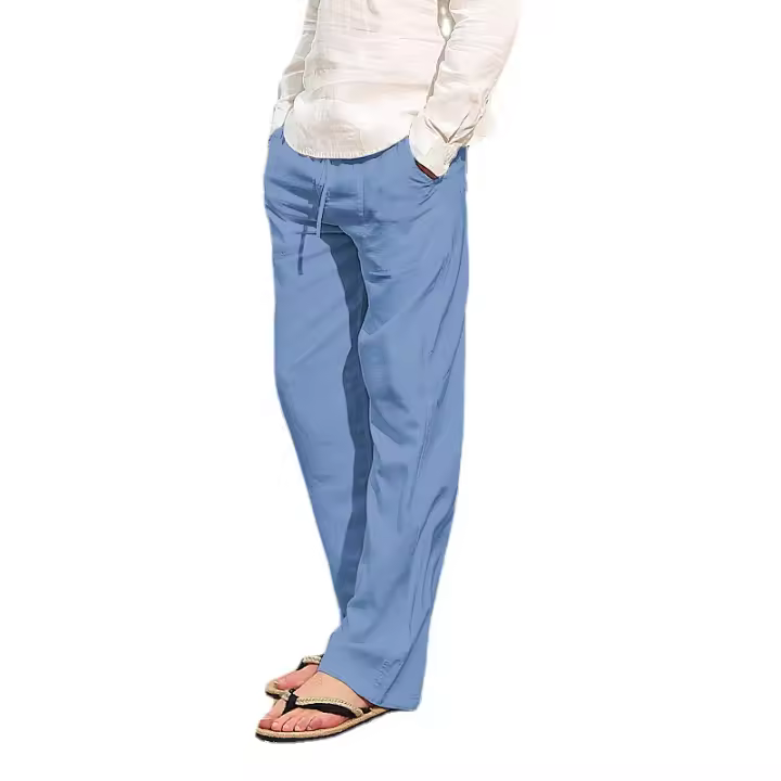 Men's Linen Casual Multi-Pocket Trousers - 1
