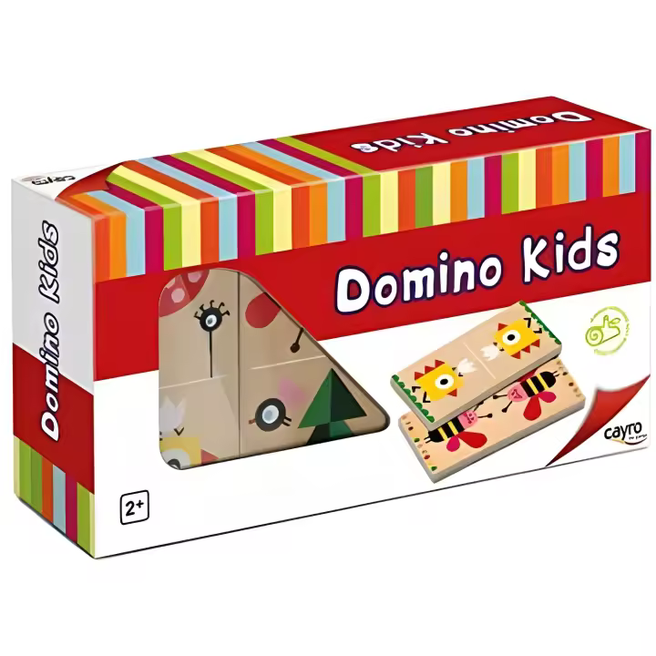 Cayro - Dominó de Madera para Niños - Piezas Grandes 11x5cm - Ilustraciones Infantiles - Juego Educativo - 1