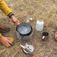 Estufa De Camping Ultraligera Y Ultrafina De Titanio Con Pantalla De Protección Contra Viento Placa Antiviento Para Exteriores - details 1