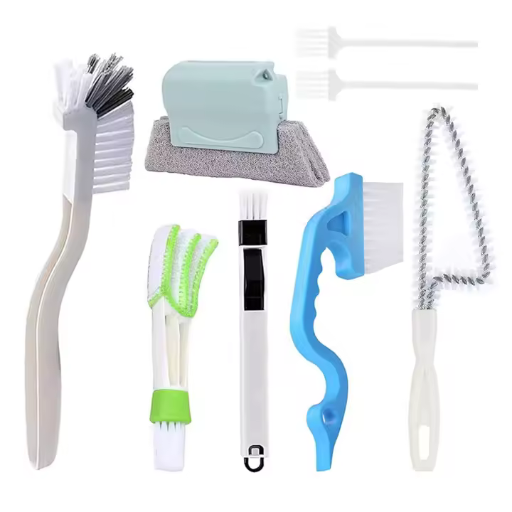 Herramienta de Limpieza de Espacio de mano, Cuchillo de Limpieza de Ventanas y Rieles Deslizantes, Juego de Chapas de Limpieza del Hogar, 8 piezas - 1