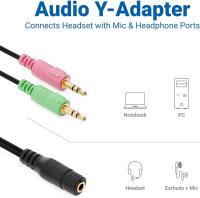 FGNS Adaptador Jack 3,5mm macho a Micro y Auriculares,able de audio y divisor con microfono separado y conector para auriculares, Adaptador Jack 3,5mm macho a   2 Machos Compatible para PC Desktop Laptop Tablet Cascos PS4 Xbox One Switch - details 2
