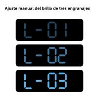 Reloj de pared Digital grande, pantalla de temperatura y humedad Semana, brillo ajustable, Mesa Electrónica LED, despertador - details 3