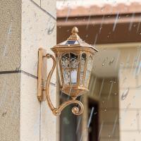 Lámpara de pared solar Retro Para Exterior, impermeable, para Jardín, Villa, lámpara de pared exterior, balcón, pasillo, Puerta, lámpara de Jardín (Baja, solar + Energía,) bronce de Doble, Una lámpara, Cuatro Colores, Chalet/Patio/Comunidad - details 2