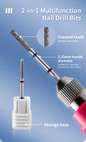Doble Cabeza De Tungsteno Carburo Para Uñas Broca De Torno Eléctrico Herramienta De Manicura 2 En 1 Cortador De Gel De Uñas Y Eliminador De Polvo De Uñas - details 4