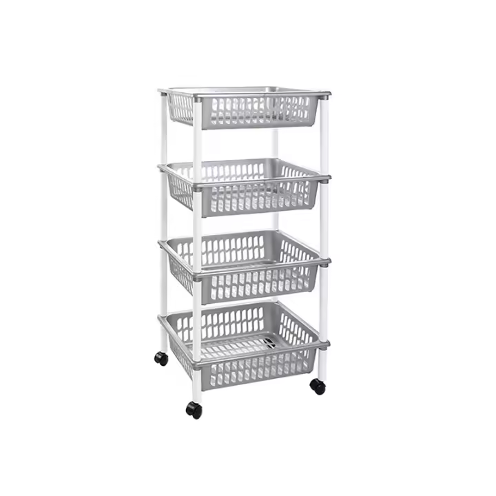 Modelo de depósito verdulero PLFT con Rueda 4 Cesta 85x40x30 cm, Carritos portaobjetos multiusos para organizar los Espacios domésticos, organizador de Cocina y Hogar - 1