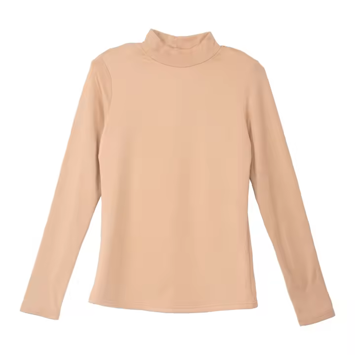 WAI 2 MARKET - Camiseta Interior Térmica para Mujer Beige, Manga Larga, Cuello Alto, Ropa Interior de Invierno, 96% Poliéster 4% Elastano, Cálida y Suave, Confort y Estilo para Climas Fríos - 1