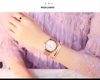 Reloj De Mujer Hannah Martin Con Movimiento Japonés Original Acero Inoxidable Malla Clásico Minimalista Rosado Oro - details 4