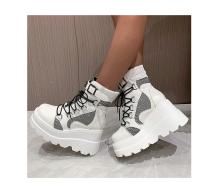 Botas De Mujer 2024 Otoño Botas De Tobillo Con Plataforma Y Tacón Alto Diseño De Moda Zip Cosplay Zapatos Para Mujer Botas Cortas De PU Con Cierre De Lazo - details 14