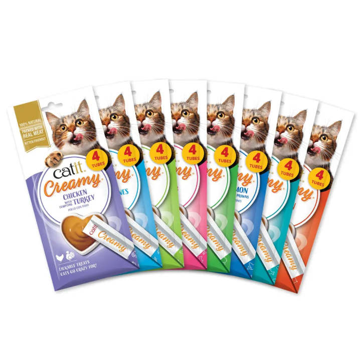 Snacks cremosos para gatos Catit Creamy – 4 Tubos