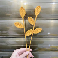 Decoración De Mesa Hecha a Mano Con Flores De Ganchillo Y Hojas De Eucalipto Tejidas Arreglo Artificial De Plantas Para El Hogar - details 9