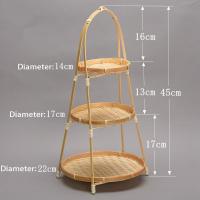 Cesta De Almacenamiento De Bambú Multi-función 1/2/3 Capas Para Frutas Alimentos Vegetales Estante Duradero Hecho a Mano Para Cocina - details 2