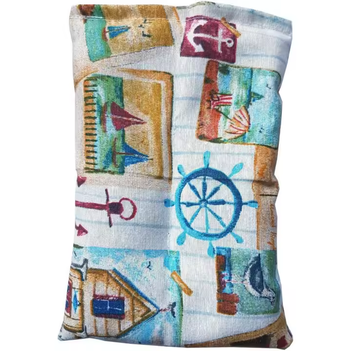 Decolores | Cojín Térmico de Semillas | 15 x 22 cm | Aroma a Eucalipto | Efecto Calor y Frío | Apto para Microondas y Congelador | Funda Lavable | Estampado Marinero - 1