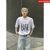 Camiseta Retro Estadounidense Para Hombre Verano 2025 Con Estampado Abstracto Borroso Manga Corta Estilo Casual Y2k Ropa Maleña - details 4