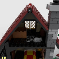 519PCS Modelo Medieval De Casa MOC-82740 Vista De La Calle De La Ciudad Pila De Fogatas Para Dormitorio Bloques De Arquitectura Modular Regalo Para Niños - details 6