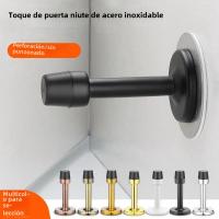 Parador De Puerta De Goma Y Acero Inoxidable Para Pared Con Tornillos Para Instalación En El Piso Para Dormitorio Y Hogar Herramientas De Hardware - details 0