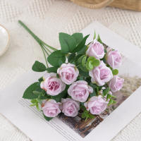 Vaso De Flores Artificiales Para Decoración De Hogar Jardín Exterior Navidad Rosas Silken Eucalipto Hojas Plantas Falsas Para Bodas Y Fiestas - details 10
