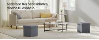 SONGMICS Puff Almacenaje, Banco de Almacenamiento de Terciopelo Plegable, Taburete Reposapiés, 38 x 38 x 38 cm, Carga de 300 kg, para Entrada, Sala de Estar, Dormitorio, Gris Pizarra/Blanco Crema/Gris Paloma/Rosa Jalea - details 0