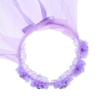 Diadema De Princesa Para Niñas Con Dos Capas De Tules Y Florales Encaje Estilo De Encaje Para Bodas Y Fiestas - details 6