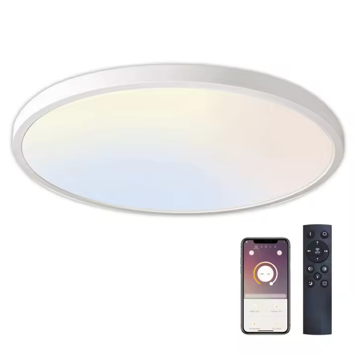 LEDBOX Plafón Led KRAMFOR 48W, superficie, ⦰500mm, CCT, Bluetooth + mando RF, blanco, Blanco dual, regulable. Iluminación interior LED, Plafones de Led - 1