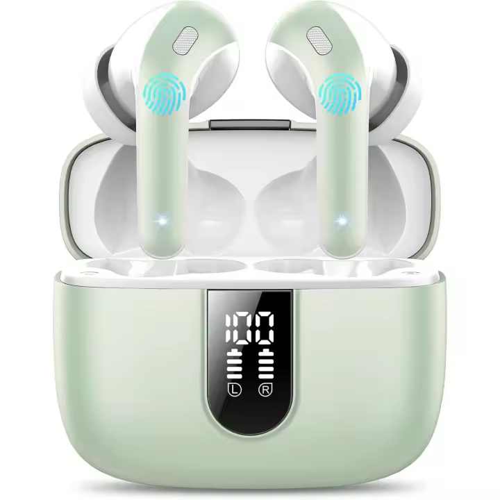 Auriculares Bluetooth, Auriculares Bluetooth 5,3, 4 Mic con Reducción de Ruido ENC, 50H con Graves, Cascos Inalambricos Bluetooth IP7 Impermeable, Carga rápida USB-C, Ajuste Cómodo - 1