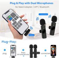 FGNS. Micrófono inalámbrico Lavalier para iPhone iPad 2 transmisores y 1 Receptor con carga , micrófono inalámbrico  Plug-Play para grabación,transmisión en Vivo, Youtube, TikTok, reducción de Ruido Inteligente, sincronización automática - details 0