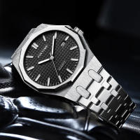 Reloj De Hombre Clásico Y De Moda Con Movimiento De Cuarzo Acero Inoxidable Resistente Al Agua 30M Casual Elegante - details 1