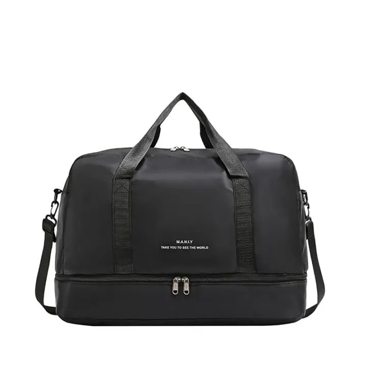 Bolsa de Viaje with Para Compartment Zapatos y Compartment Húmedo para Mujeres y Hombres en Color Negro para Yoga, Turismo y Fitness - 1
