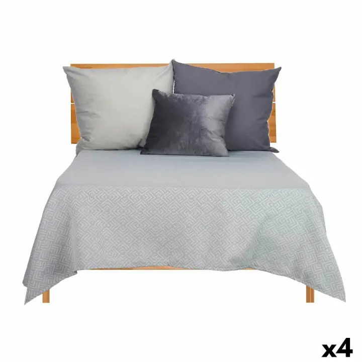 Colcha 240 x 260 cm Geométrico Gris (4 Unidades) - 1