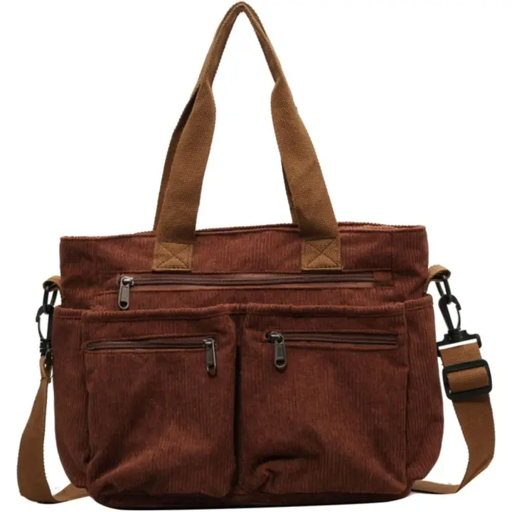 Bolso de Hombre de Pana para Mujer, Bolso Cruzado PARA EL Trabajo, Oficina, Viajes, Escuela - 1