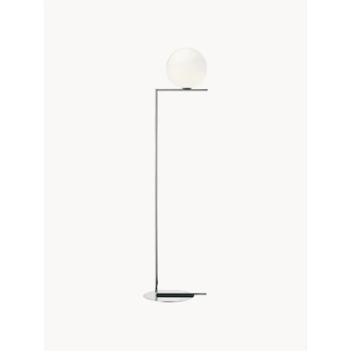 ALPINALUZ Lámpara de Pie Esférica E27, Vidrio Blanco y Metal Dorado, Estilo Nórdico Moderno, ⌀22cm, para Sala y Dormitorio - 1
